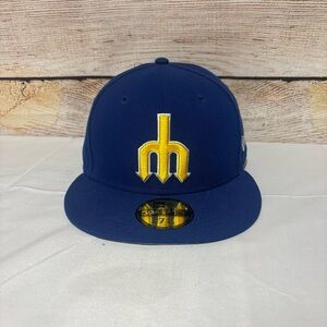 New Era Seattle Mariners Blue and Black 59FIFTY Fitted Cap 7 5/8